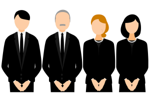 黒い礼服を着た人