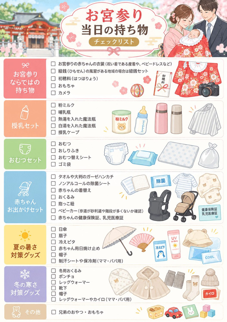 お宮参りの持ち物チェックリスト