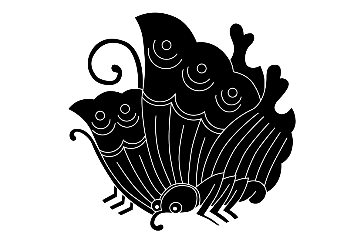 柄鏡銅鏡 丸に揚羽蝶家紋 時代物古物 揚羽蝶はアゲハチョウではない | 家紋