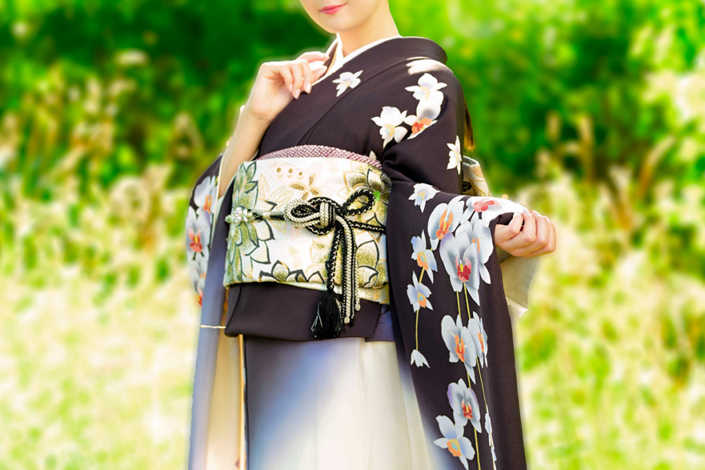 振袖｜濃色に胡蝶蘭｜F0439｜L