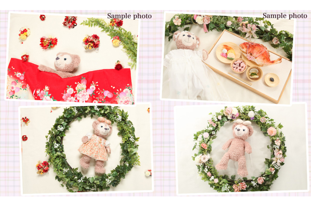 【当店オリジナル】リースにお花 Blue 撮影小物レンタルセット｜NZ0005 ｜単品レンタル可(送料¥2,000)