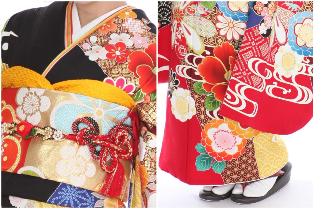 振袖｜Ma Minette 黒地に牡丹菊｜F0312 L