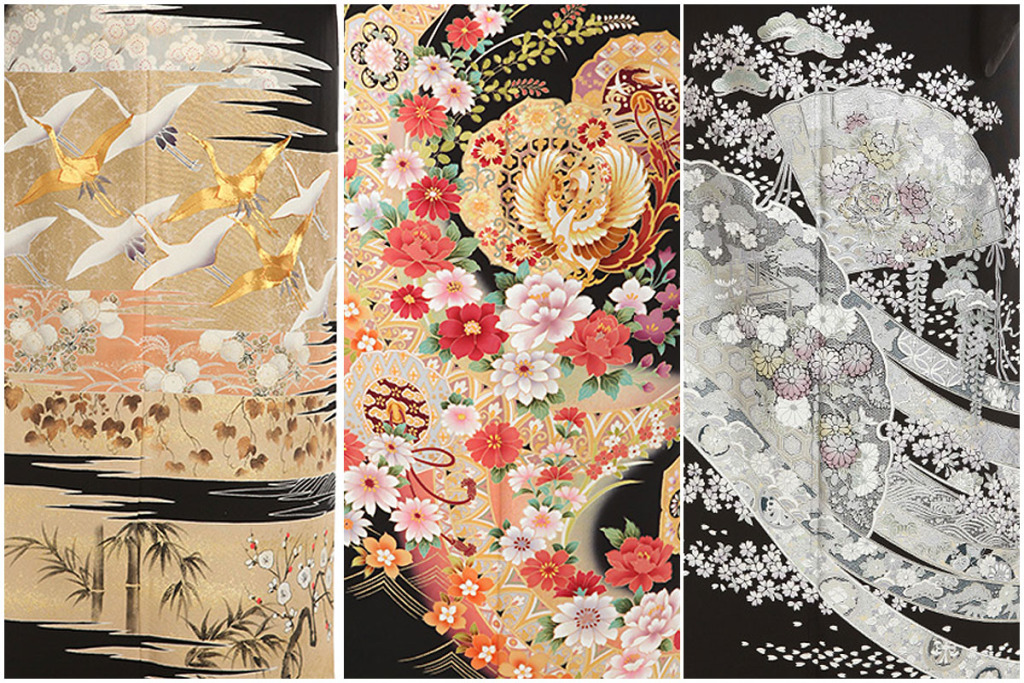 格式の高い結婚式にふさわしい黒留袖の柄