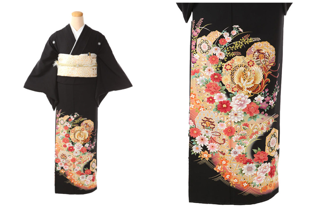 黒留袖｜華紋と鳳凰｜T0045｜M