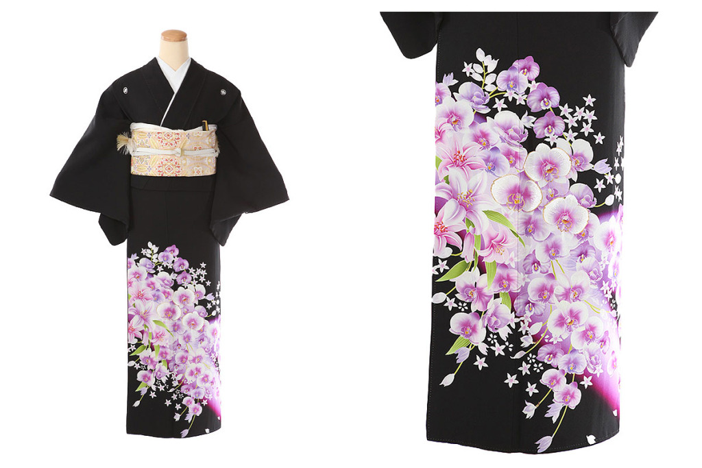 黒留袖｜蘭と百合｜T0087｜L