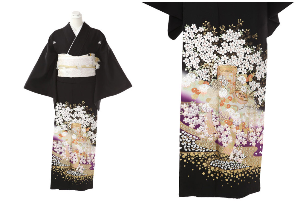 黒留袖｜桂由美 華雅 紫ぼかし｜T0122｜L