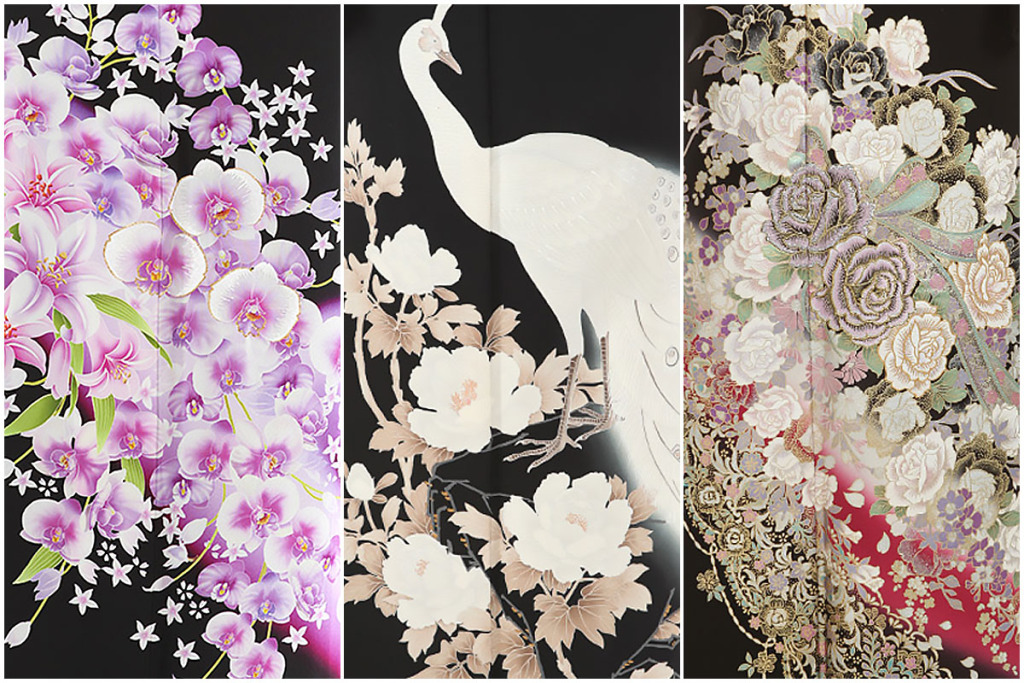 ガーデンウエディングにふさわしい黒留袖の柄