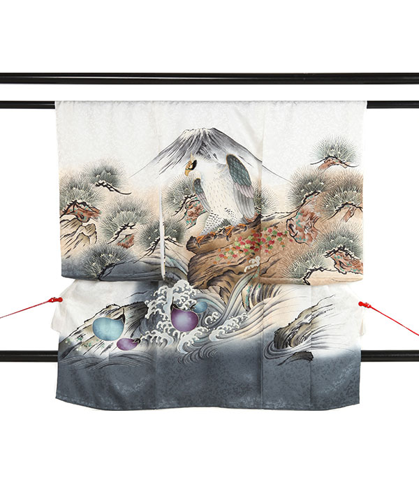 お宮参り産着｜白地に一富士二鷹三茄子｜U0191 男の子