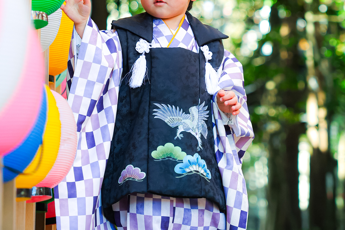 七五三 男の子 被布セット 青×からし色 3歳 フルセット 専用箱
