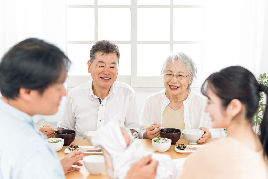 義両親と夫婦と赤ちゃん