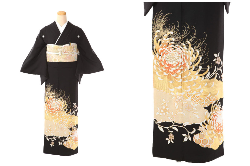 黒留袖｜関芳 乱菊と雲取り｜T0053｜S