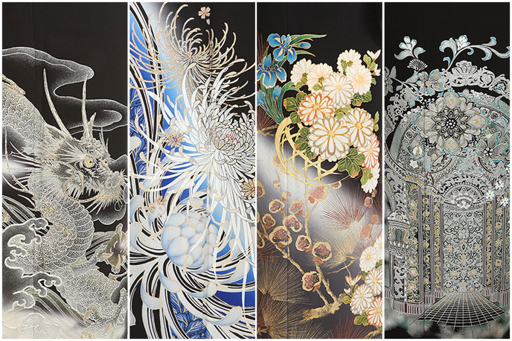 クールな黒留袖の柄