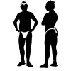 白い褌（ふんどし）をした男性