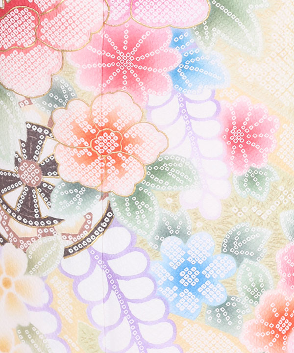 振袖｜クリーム地にぼかし花柄｜F0011 L