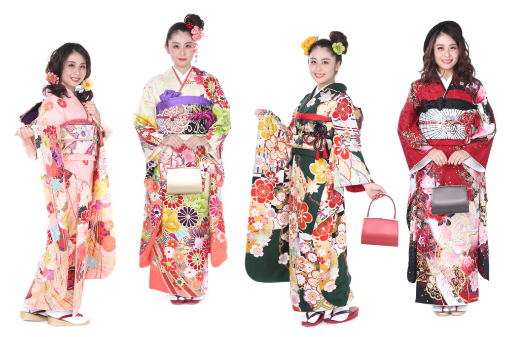 パーソナルカラー別の振袖の色を着た女性