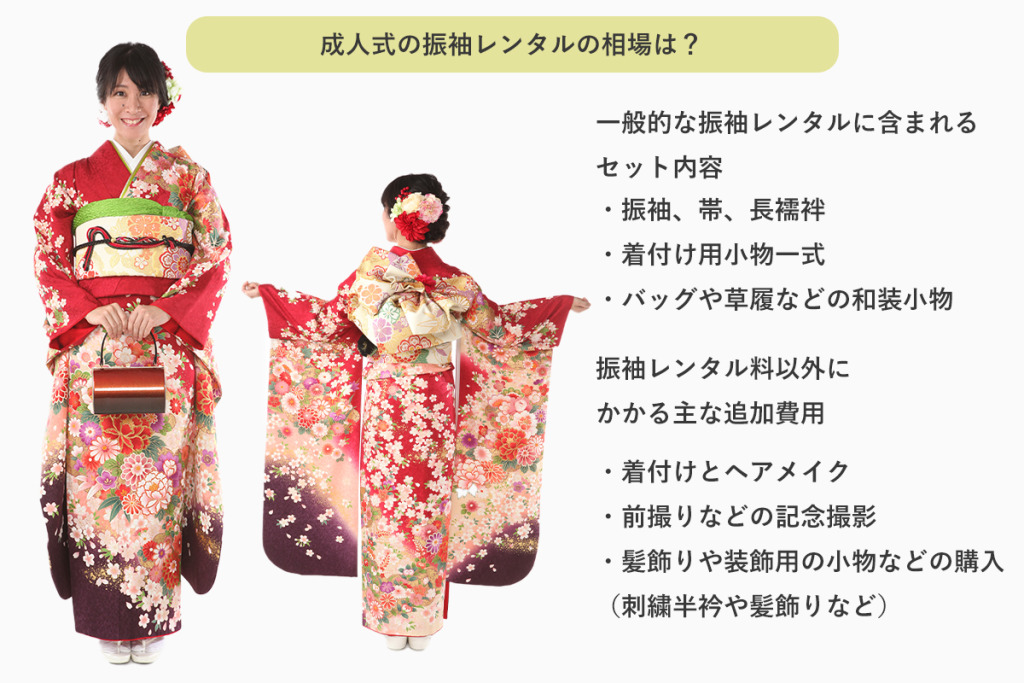 赤い振袖を着た女性