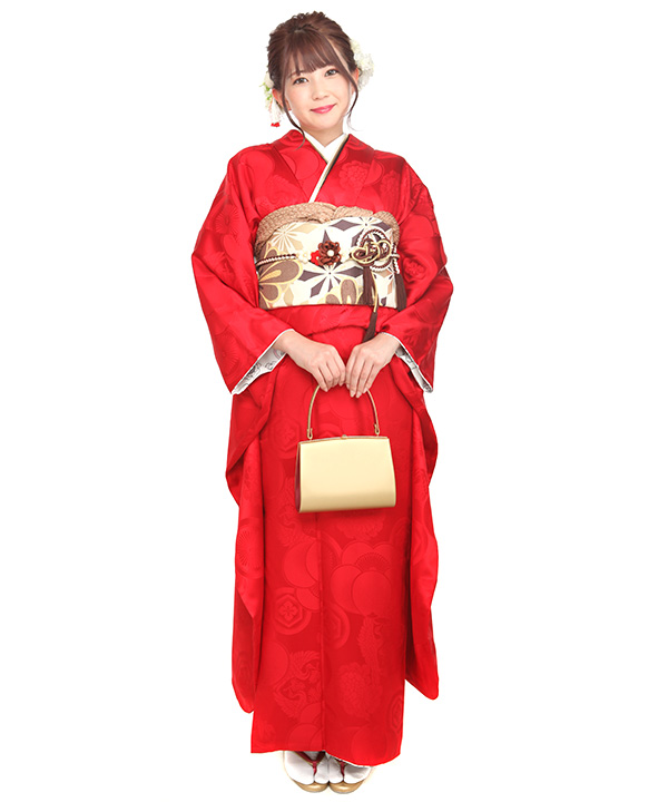 振袖|今田美桜 赤無地|F0431 LL