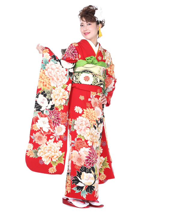 振袖｜赤に牡丹｜F0223 L
