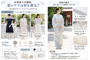 ワンピースを着た女性と着物を着た女性