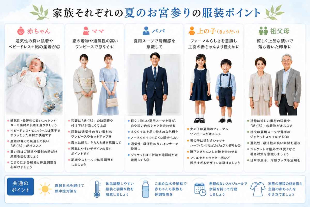 お宮参りの夏の服装のポイント