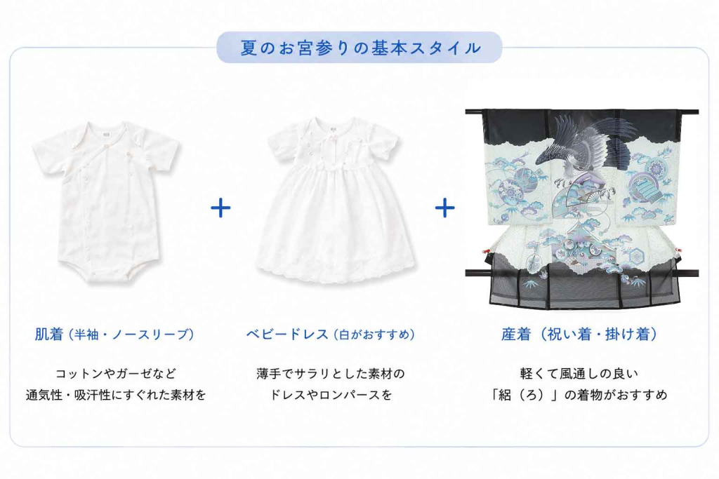 夏のお宮参り｜赤ちゃんの服装ポイント