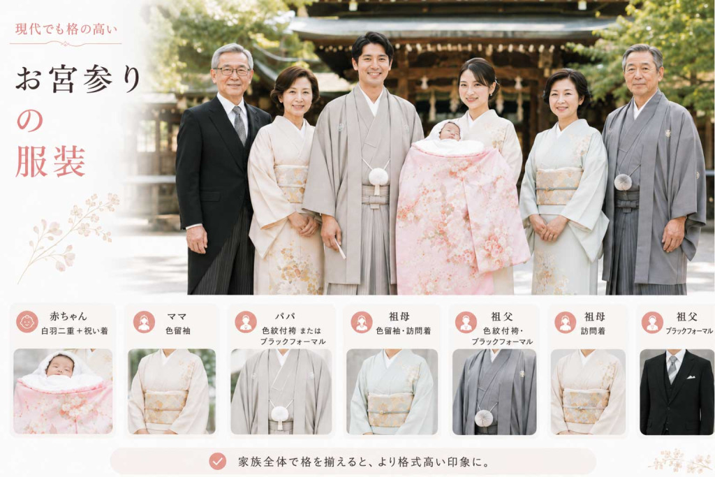 現代でも格の高いお宮参りをする場合の服装