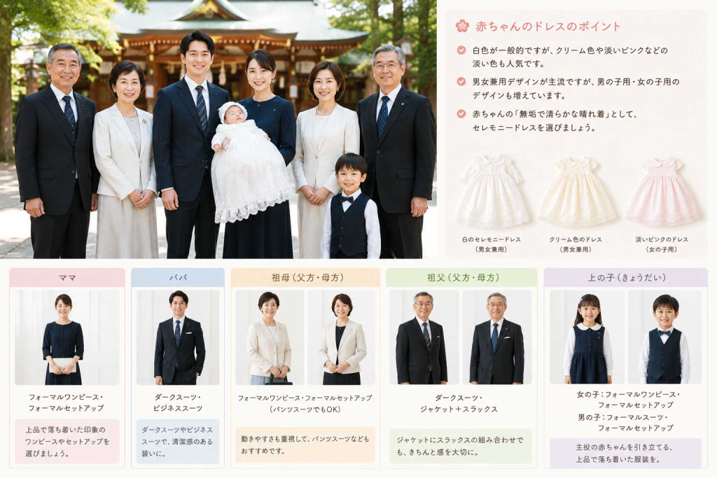赤ちゃんがドレスの場合のお宮参りの服装