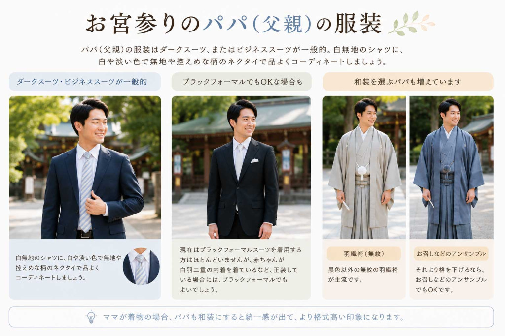 お宮参りのパパ（父親）の服装