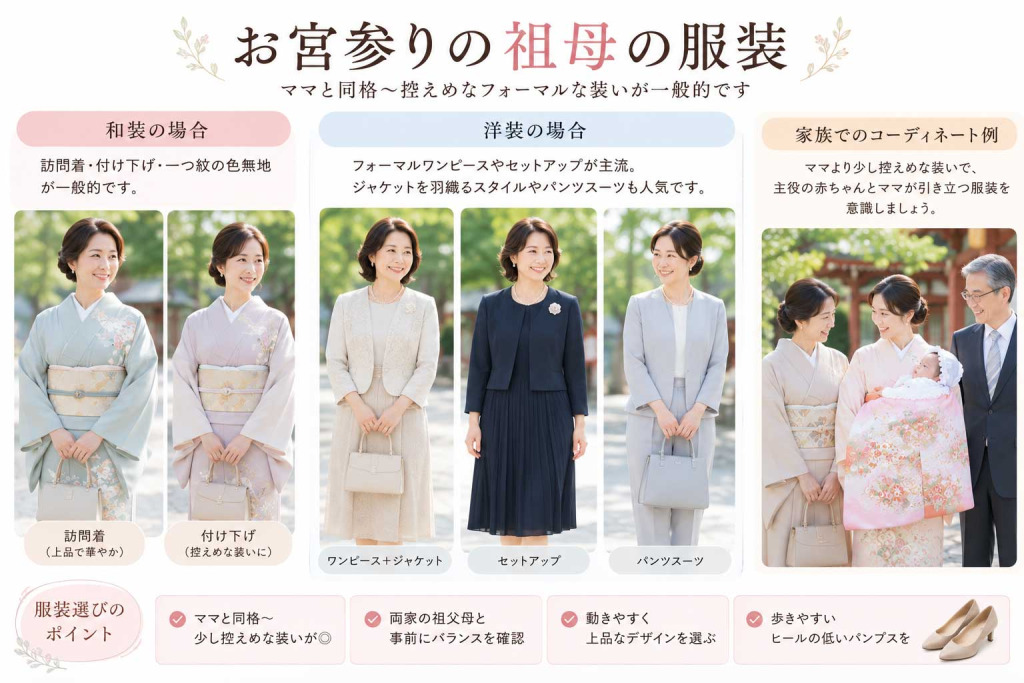 お宮参りの祖母の服装