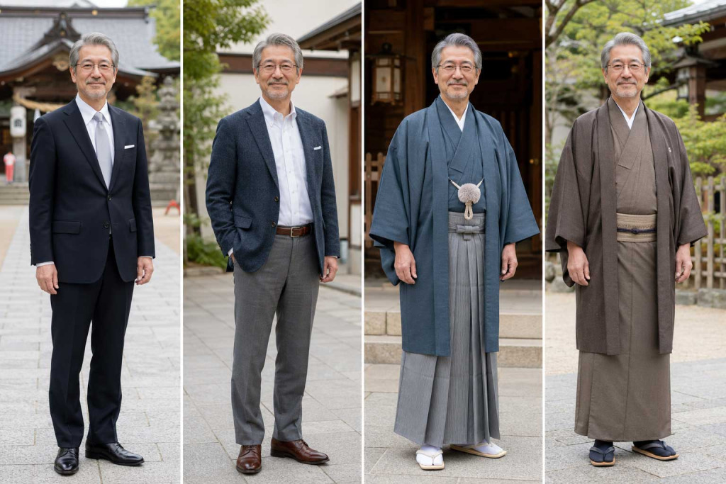 お宮参りの祖父の服装