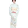訪問着レンタル｜優しい緑色に花扇｜H0082｜L｜宅配着物レンタル｜きものレンタリエ