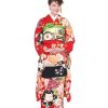 振袖レンタル｜赤に牡丹｜F0223｜L｜宅配着物レンタル・一式フルセット｜きものレンタ