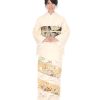 色留袖レンタル｜クリーム色に牡丹や菊｜I0018｜L｜宅配着物レンタル・一式フルセット