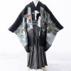 七五三(五歳男の子)着物レンタル｜兜柄羽織 黒着物×黒袴｜W-B-5-60｜宅配着物レンタル