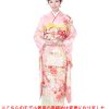 振袖レンタル｜桜色に雲取り雲取り牡丹｜F0094｜L｜宅配着物レンタル・一式フルセット