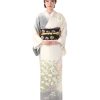 訪問着レンタル｜白に梅椿｜H0338｜L｜宅配着物レンタル｜きものレンタリエ