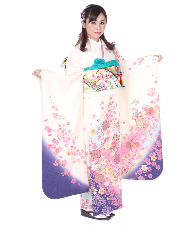 新品 桜 絞り 着物 正絹“桜吹雪に華が零れて”仕付け糸付 訪問着 5674 ho-mi087_2.jpg