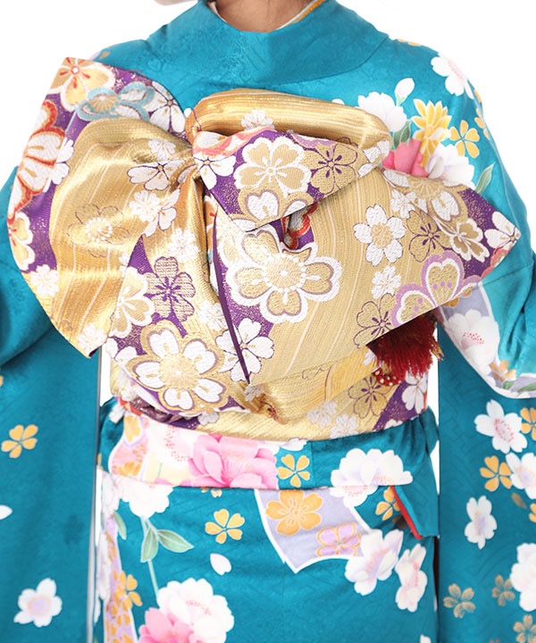 振袖レンタル｜牡丹に菊と鞠｜F0272｜LL｜宅配着物レンタル