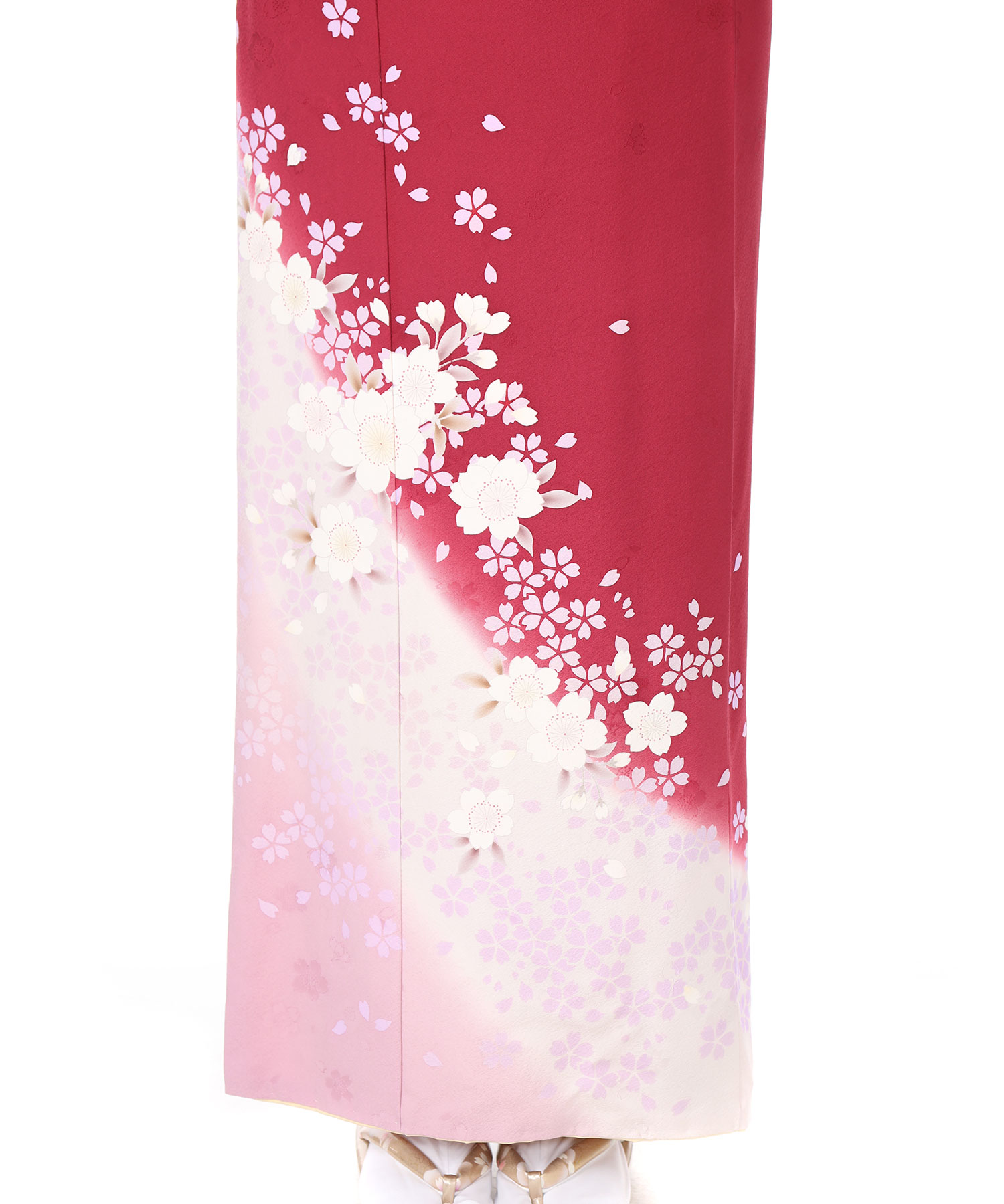 値下げ❣️袷 着物★桜色　グラデーション　美品 桜舞う流水付け下げ | Heritage Japon