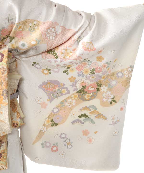 訪問着レンタル｜白に宝尽くし吉祥文様｜H0181｜S｜宅配着物レンタル