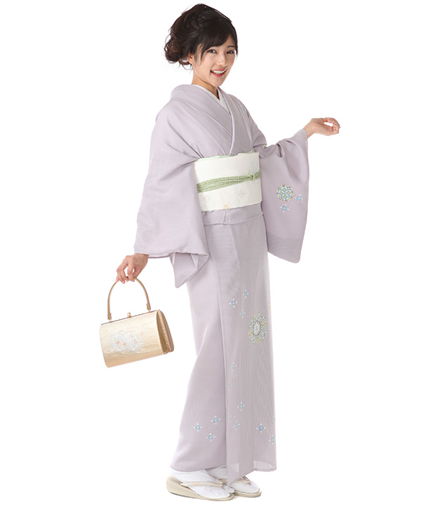 白藤絽の着物からロングコート はおりもの(ロング) 絽の着物から かんたんリメイク 作り方