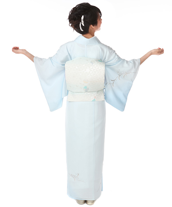 夏用・7・8月向け】付下(絽)｜水色に華文｜H0223｜M｜宅配着物