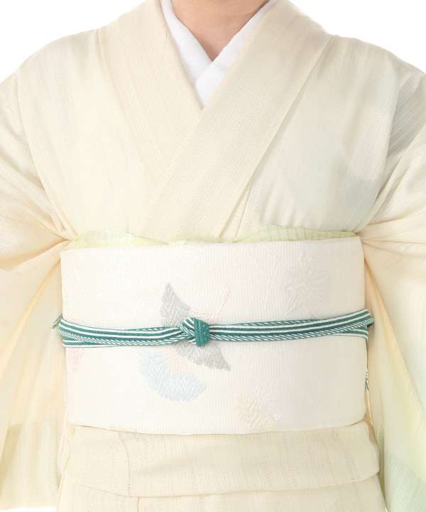 正絹　絽の付下　雪輪模様　薄いベージュ 　夏用 夏用・7・8月向け】付下(縦絽)｜薄黄色に雪輪｜H0238｜L｜宅配