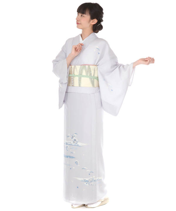 絽 付下レンタル（夏用）｜小町鼠に雪輪｜H0270｜L｜宅配着物レンタル
