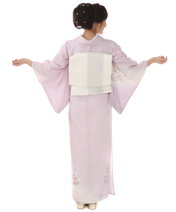 絽 付下レンタル（夏用）｜淡紅藤に鉄線｜H0323｜S｜宅配着物レンタル