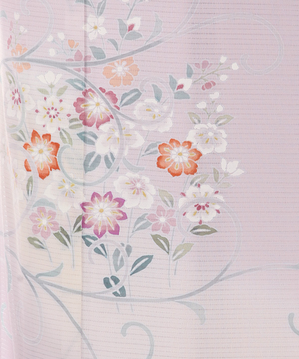 絽 付下レンタル(夏用)|淡紅藤に鉄線|H0323|S|宅配着物 絽 付下レンタル(夏用)|淡紅藤に鉄線|H0323|S|宅配着物