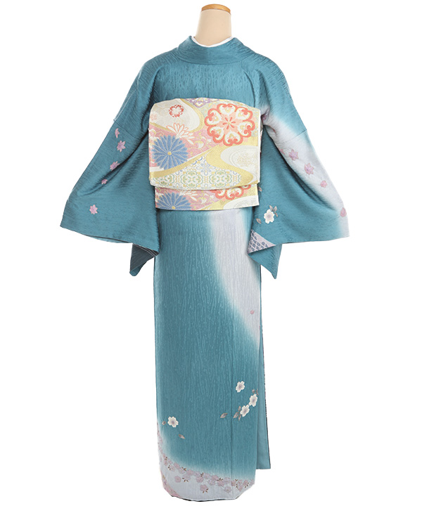 【メグモグ　】訪問着　薄浅葱色　ライトブルー系　身丈163cm 四季草花 訪問着・色無地 | 訪問着 | B6AD0437000