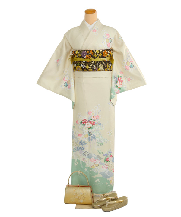 訪問着の器物文様｜扇/地紙柄の商品一覧｜きものレンタリエ