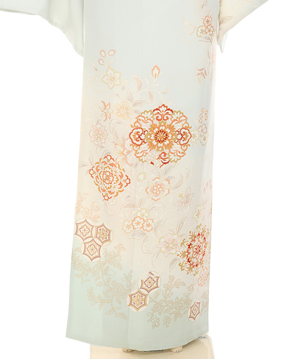 訪問着レンタル｜薄水色に唐花｜H5014｜L｜宅配着物レンタル｜きもの