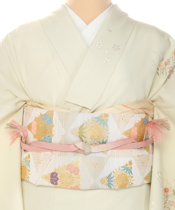 訪問着レンタル｜女郎花色に四季草花｜H5018｜L｜宅配着物